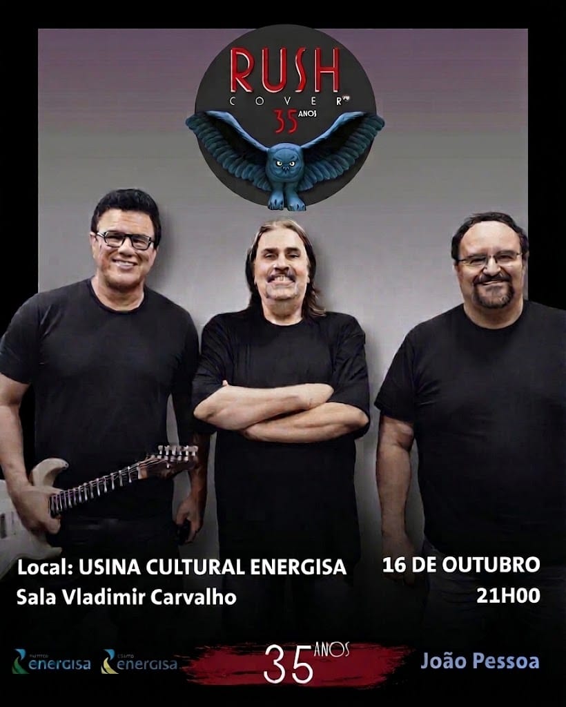 RUSH COVER PB VOLTA AOS PALCOS COM FORMAÇÃO ORIGINAL EM SHOW NA USINA CULTURAL ENERGISA